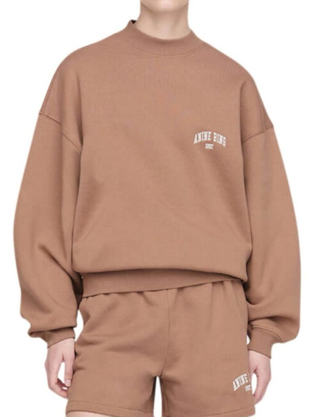 Anine Bing Sport Crewneck in Warm Brown - size S